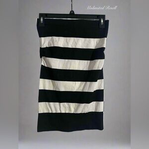 Charlotte Russe Black and White Striped Tube Top Size Medium Stretch